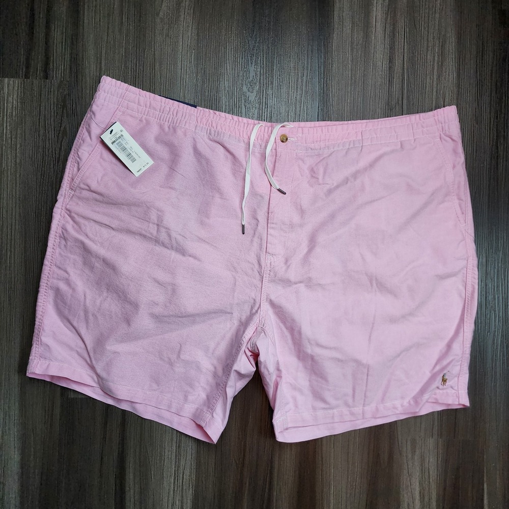 Polo Ralph Lauren Oxford Shorts Pink Stretch Classic Fit Pull-On Men's 5XB NWT